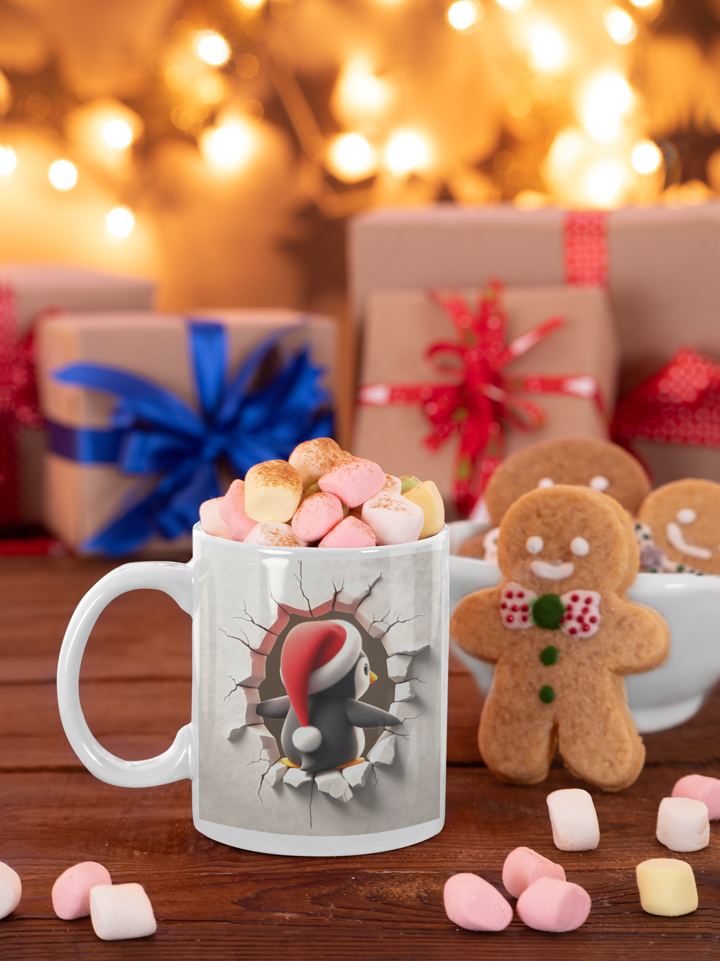 Bust-Through Christmas Mugs 15oz