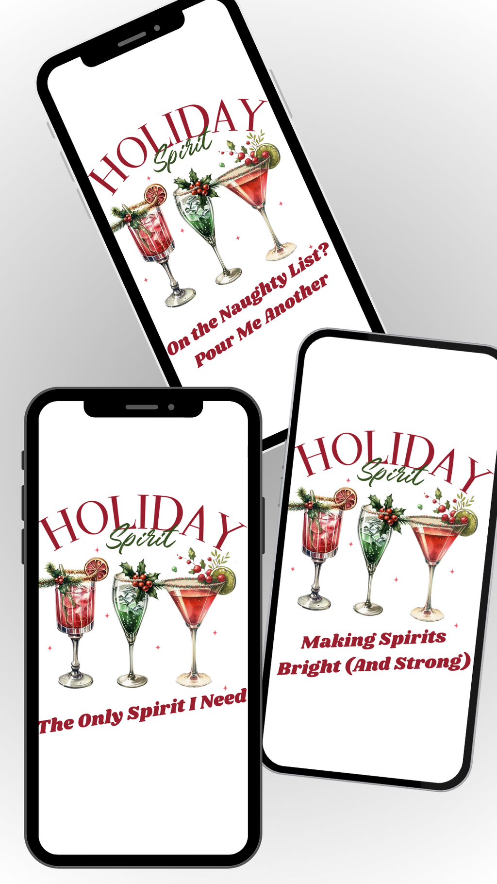Sassy Holiday Cocktail Wallpaper Pack (10 Designs)