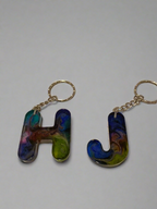 Personalized Resin Letter Keychains | Dual Color, Petri Dish & Cloud Effect