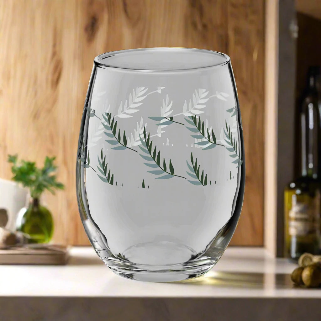 Floral Etched Drinking Glass |Perfect for Any Occasion