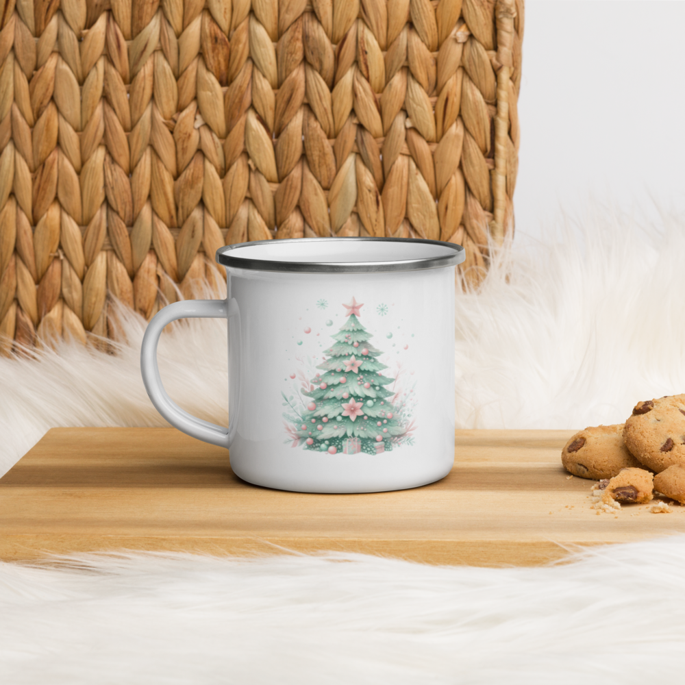 Festive Enamel Mug | Perfect for Hot Cocoa, Coffee, or Tea