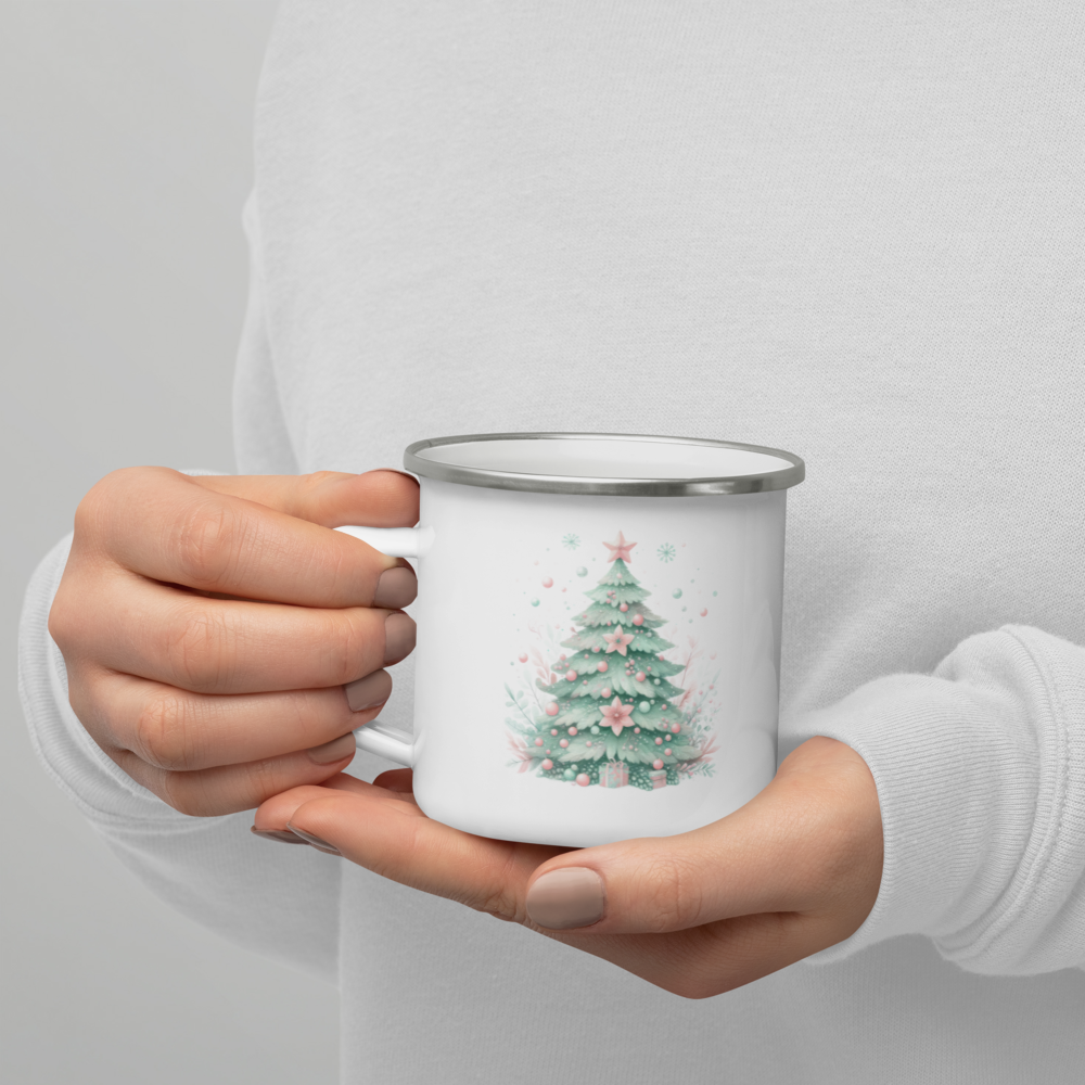 Festive Enamel Mug | Perfect for Hot Cocoa, Coffee, or Tea