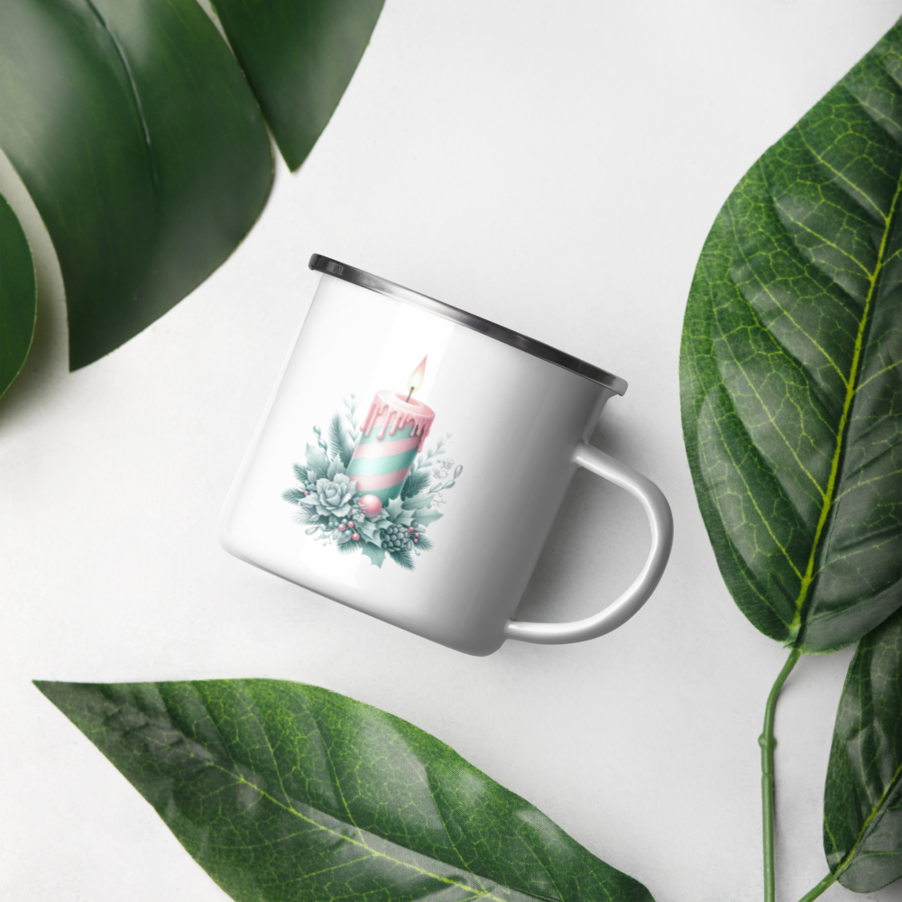 Festive Enamel Mug | Perfect for Hot Cocoa, Coffee, or Tea