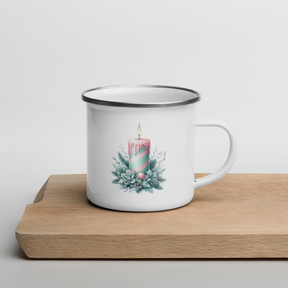 Festive Enamel Mug | Perfect for Hot Cocoa, Coffee, or Tea