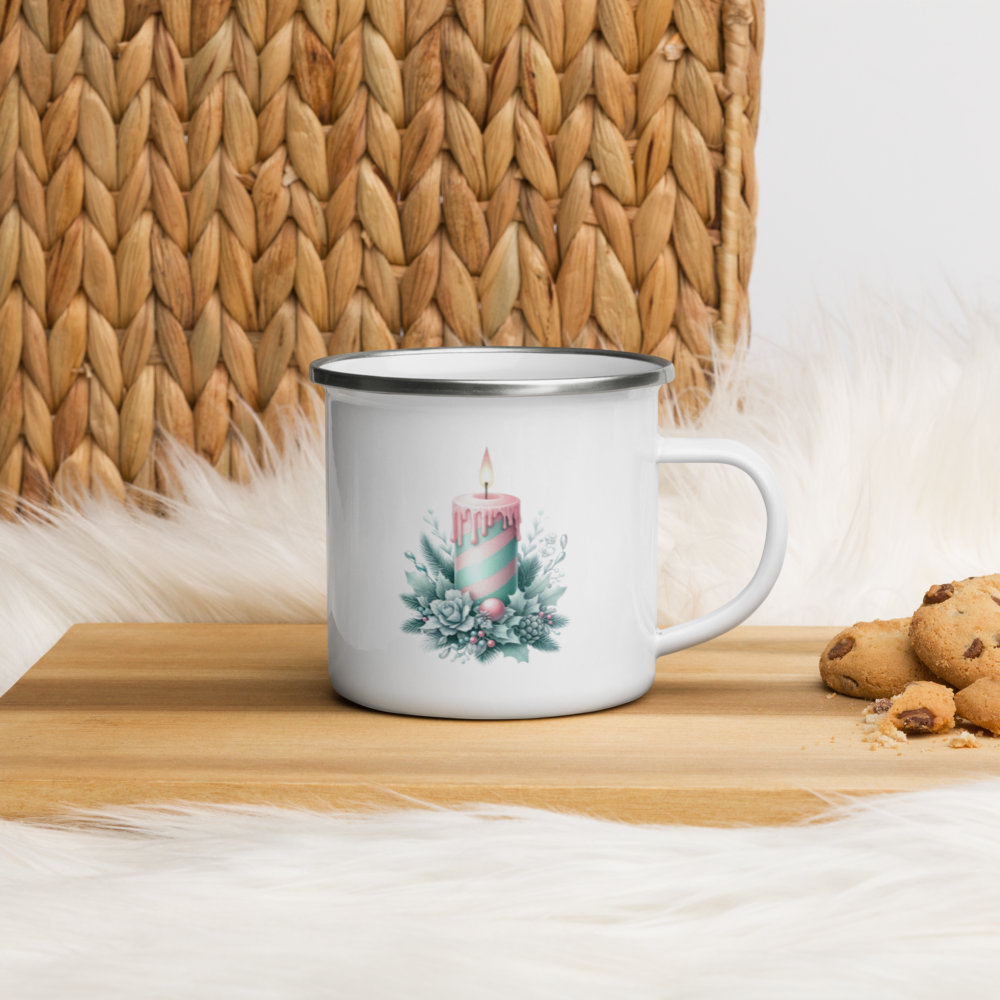 Festive Enamel Mug | Perfect for Hot Cocoa, Coffee, or Tea