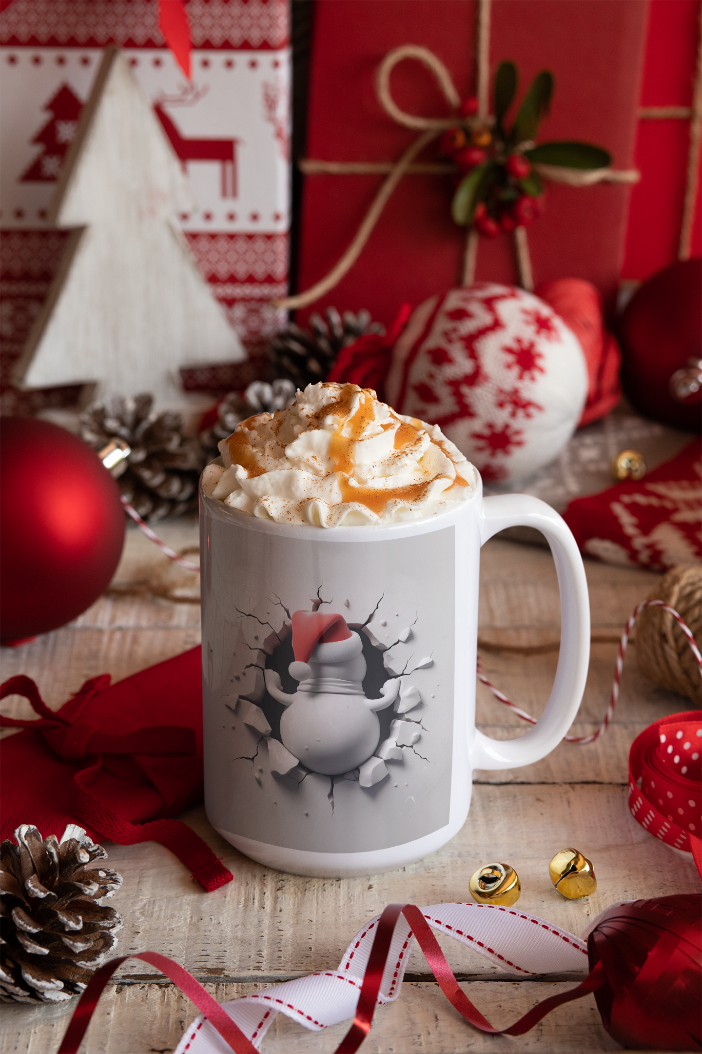 Bust-Through Christmas Mugs 15oz