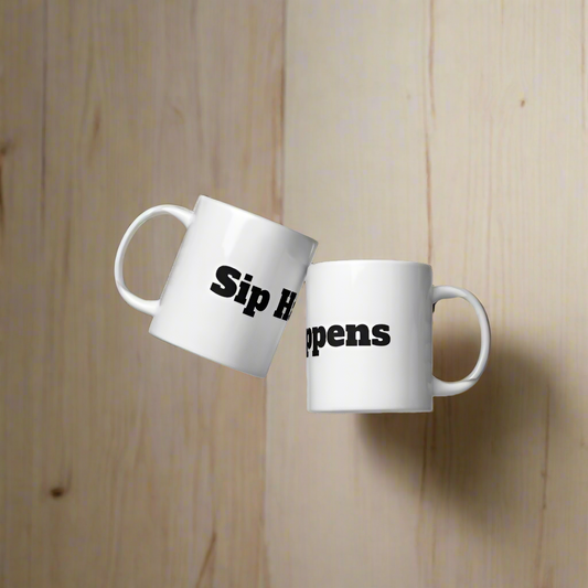 Sip Happens White Mug | Perfect for Coffee Lovers