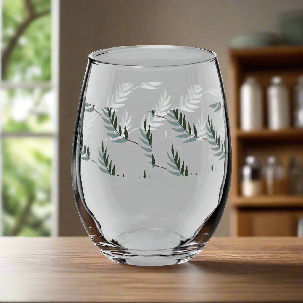 Floral Etched Drinking Glass |Perfect for Any Occasion