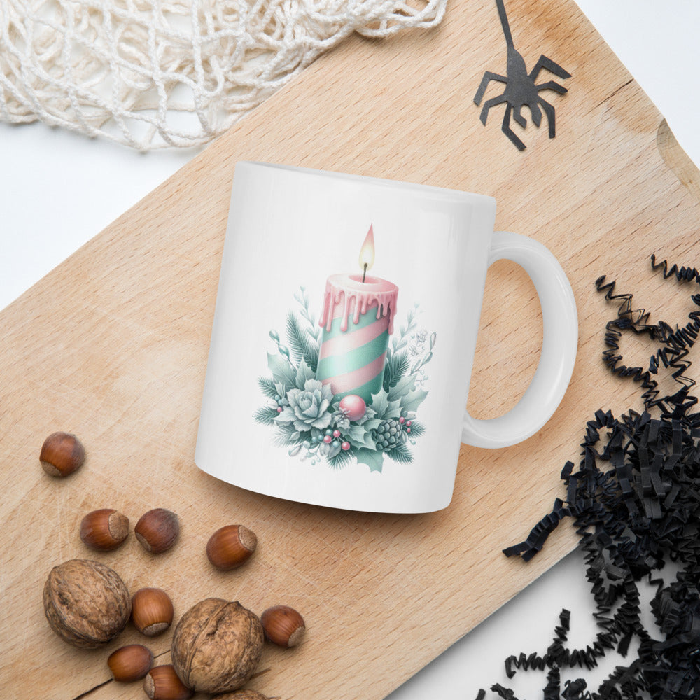 Pastel Christmas Ceramic Mug | Festive & Cozy Holiday Vibes