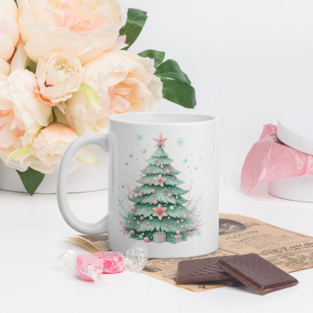 Pastel Christmas Ceramic Mug | Festive & Cozy Holiday Vibes