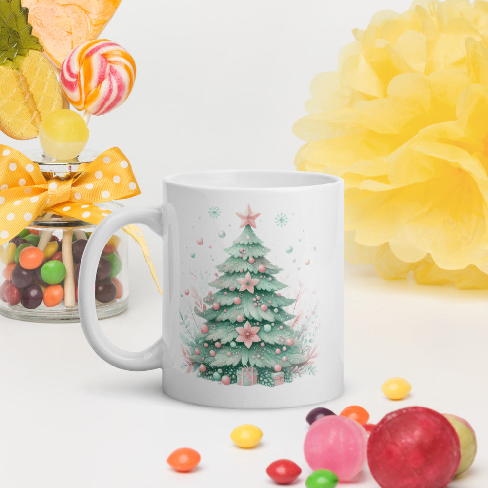 Pastel Christmas Ceramic Mug | Festive & Cozy Holiday Vibes