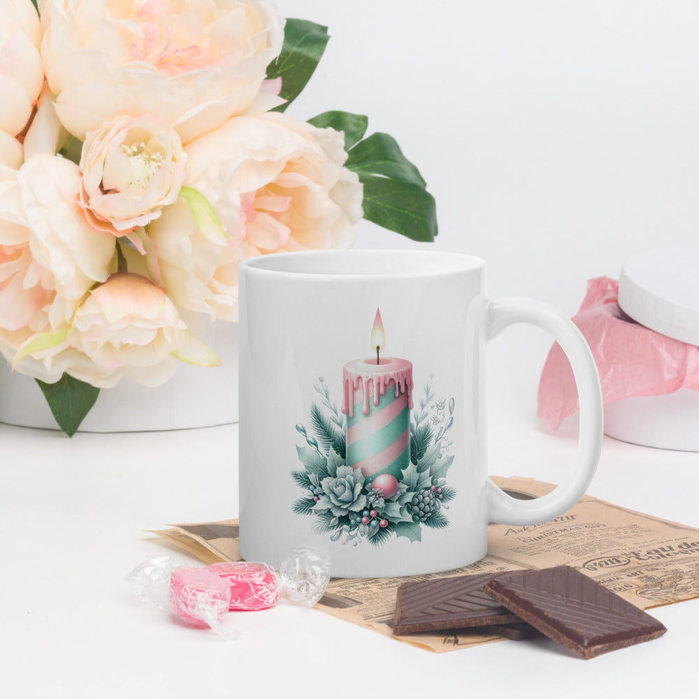 Pastel Christmas Ceramic Mug | Festive & Cozy Holiday Vibes